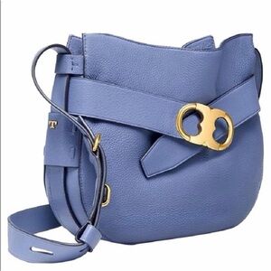 Tory Burch Blue Crossbody Bag with Gold Accent